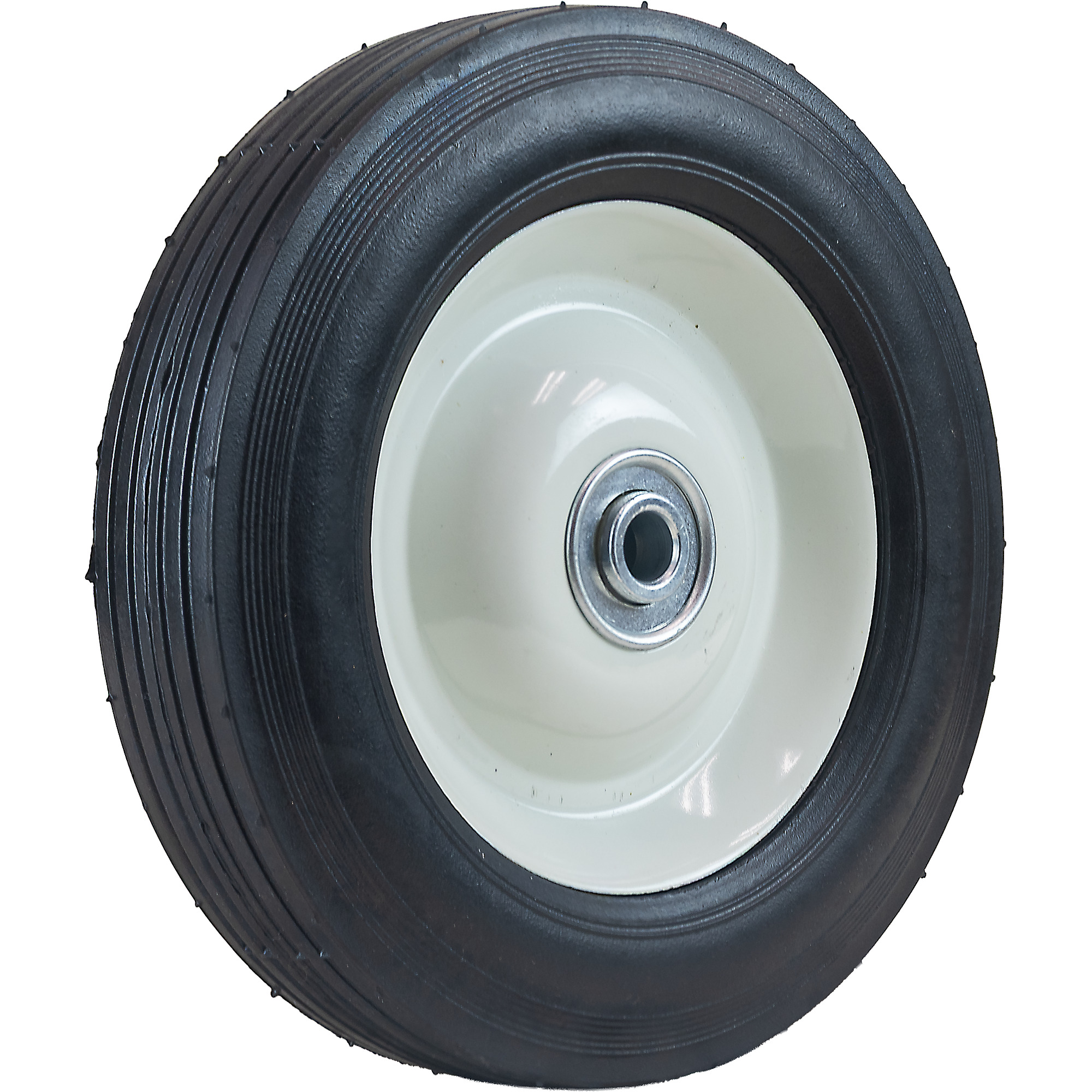 Hi-Run 8X1.75 Ribbed Solid Tire Steel Hub Assembly (1/2" Centered) , YH1009